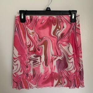 Pink patterned skirt